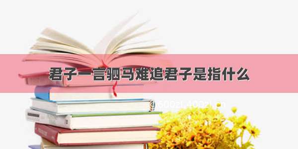 君子一言驷马难追君子是指什么