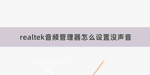 realtek音频管理器怎么设置没声音