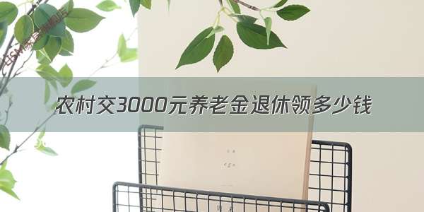 农村交3000元养老金退休领多少钱