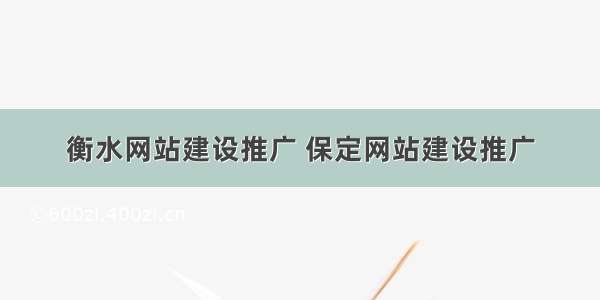 衡水网站建设推广 保定网站建设推广