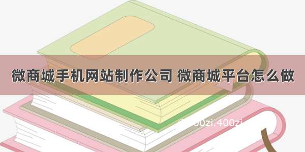 微商城手机网站制作公司 微商城平台怎么做