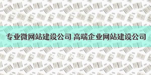 专业微网站建设公司 高端企业网站建设公司