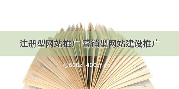 注册型网站推广 营销型网站建设推广