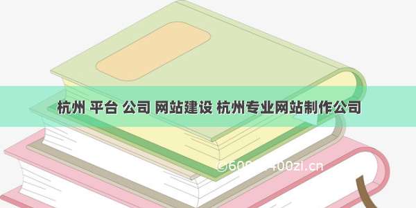 杭州 平台 公司 网站建设 杭州专业网站制作公司