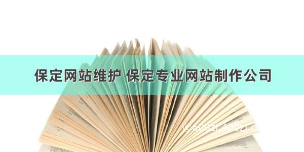 保定网站维护 保定专业网站制作公司