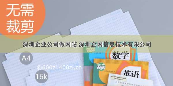 深圳企业公司做网站 深圳企网信息技术有限公司