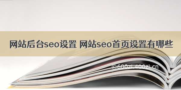 网站后台seo设置 网站seo首页设置有哪些