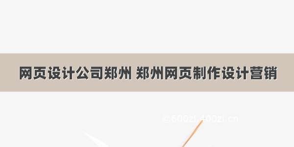 网页设计公司郑州 郑州网页制作设计营销