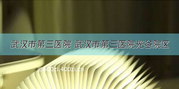 武汉市第三医院 武汉市第三医院光谷院区