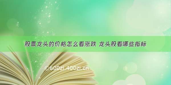 股票龙头的价格怎么看涨跌 龙头股看哪些指标