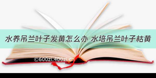 水养吊兰叶子发黄怎么办 水培吊兰叶子枯黄