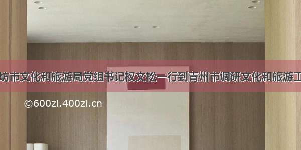 潍坊市文化和旅游局党组书记权文松一行到青州市调研文化和旅游工作