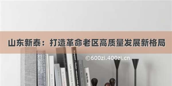 山东新泰：打造革命老区高质量发展新格局