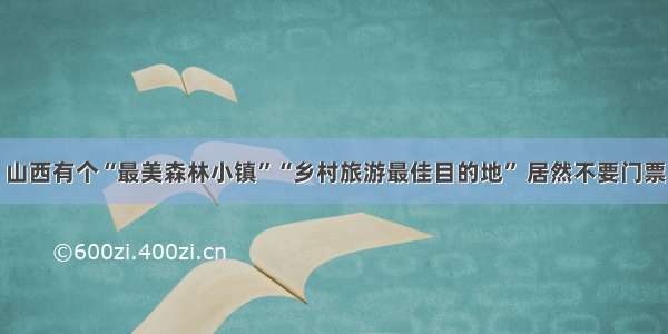 山西有个“最美森林小镇”“乡村旅游最佳目的地” 居然不要门票