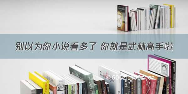 别以为你小说看多了 你就是武林高手啦