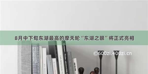 8月中下旬东湖最高的摩天轮“东湖之眼”将正式亮相