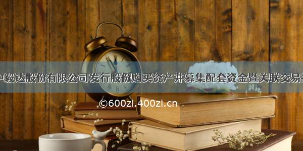 中毅达股份有限公司发行股份购买资产并募集配套资金暨关联交易报