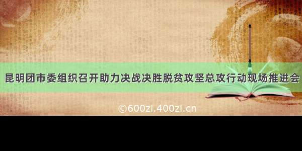 昆明团市委组织召开助力决战决胜脱贫攻坚总攻行动现场推进会