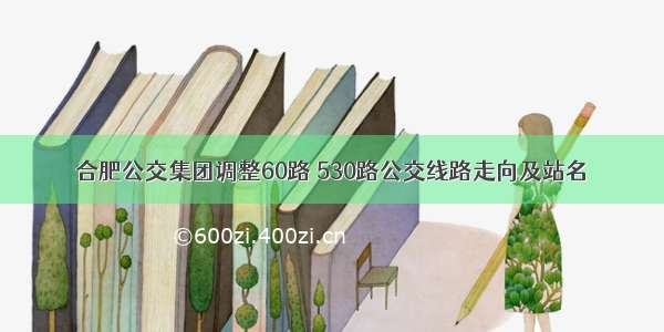 合肥公交集团调整60路 530路公交线路走向及站名