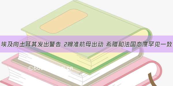 埃及向土耳其发出警告 2艘准航母出动 希腊和法国态度罕见一致