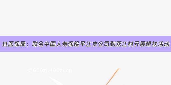 县医保局：联合中国人寿保险平江支公司到双江村开展帮扶活动