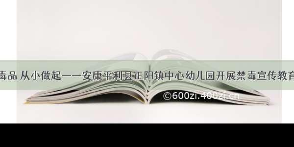 远离毒品 从小做起——安康平利县正阳镇中心幼儿园开展禁毒宣传教育活动