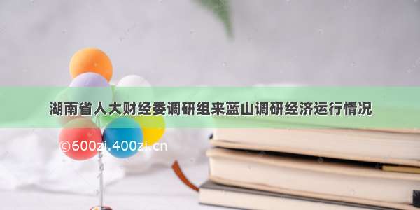 湖南省人大财经委调研组来蓝山调研经济运行情况