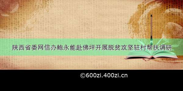 陕西省委网信办鲍永能赴佛坪开展脱贫攻坚驻村帮扶调研