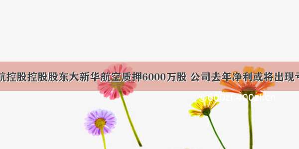 海航控股控股股东大新华航空质押6000万股 公司去年净利或将出现亏损