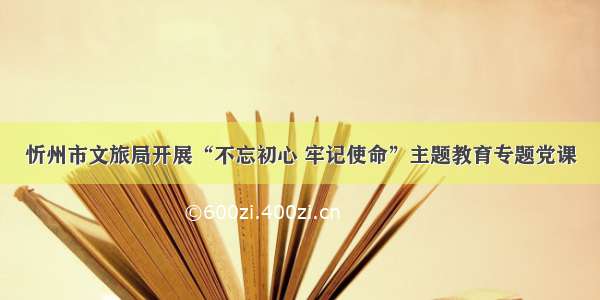 忻州市文旅局开展“不忘初心 牢记使命”主题教育专题党课