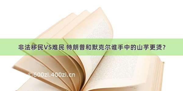 非法移民VS难民 特朗普和默克尔谁手中的山芋更烫？