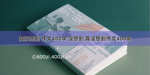 真没想到 作文400字 没想到 真没想到作文400字