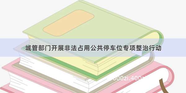 城管部门开展非法占用公共停车位专项整治行动