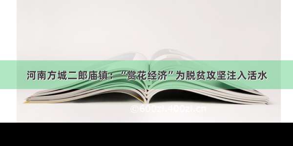 河南方城二郎庙镇：“赏花经济”为脱贫攻坚注入活水