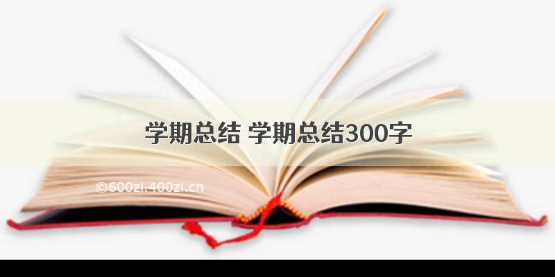 学期总结 学期总结300字