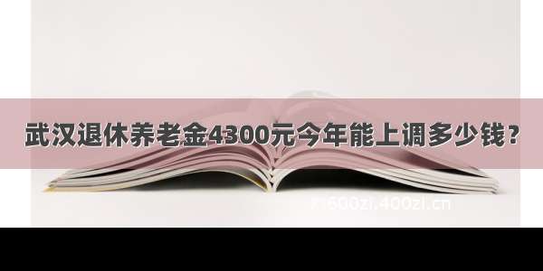 武汉退休养老金4300元今年能上调多少钱？