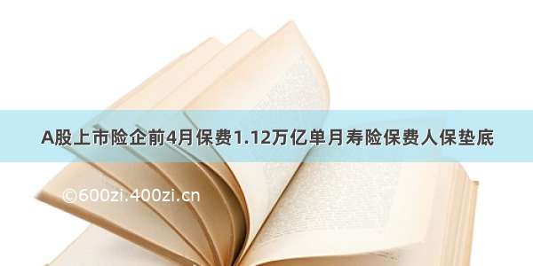 A股上市险企前4月保费1.12万亿单月寿险保费人保垫底