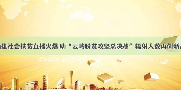 镇雄社会扶贫直播火爆 助“云岭脱贫攻坚总决战”辐射人数再创新高