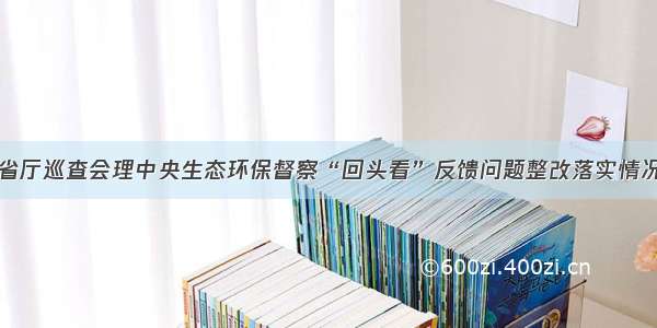 省厅巡查会理中央生态环保督察“回头看”反馈问题整改落实情况