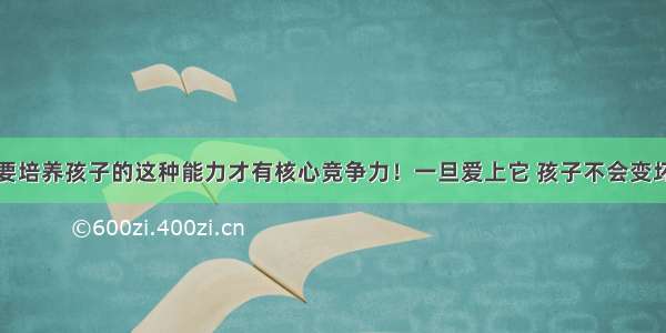 要培养孩子的这种能力才有核心竞争力！一旦爱上它 孩子不会变坏