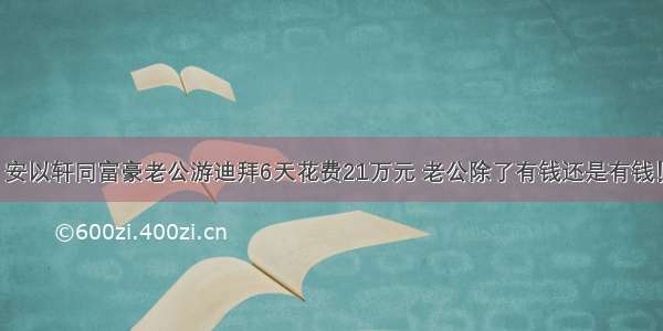 安以轩同富豪老公游迪拜6天花费21万元 老公除了有钱还是有钱！