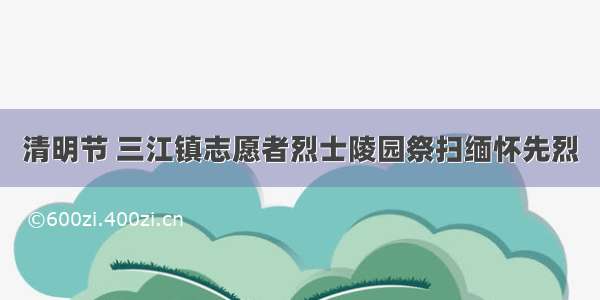 清明节 三江镇志愿者烈士陵园祭扫缅怀先烈