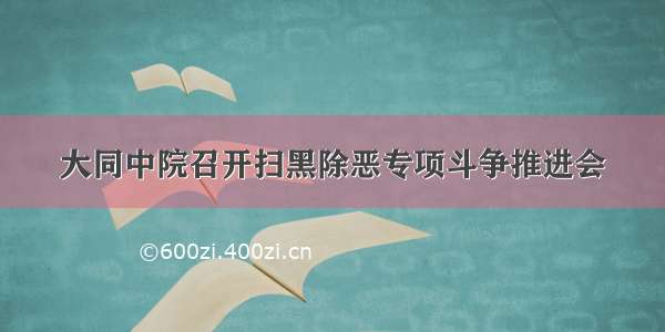 大同中院召开扫黑除恶专项斗争推进会