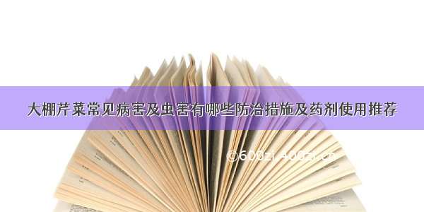 大棚芹菜常见病害及虫害有哪些防治措施及药剂使用推荐