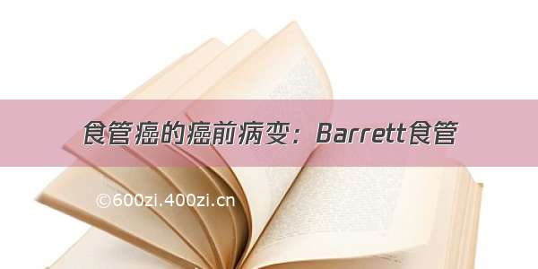 食管癌的癌前病变：Barrett食管