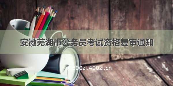 安徽芜湖市公务员考试资格复审通知