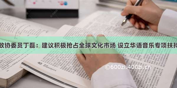 全国政协委员丁磊：建议积极抢占全球文化市场 设立华语音乐专项扶持基金