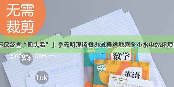 「中央环保督查“回头看”」李天明现场督办道县洪塘营乡小水电站环境问题整改