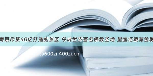 南京斥资40亿打造的景区 今成世界著名佛教圣地 里面还藏有舍利