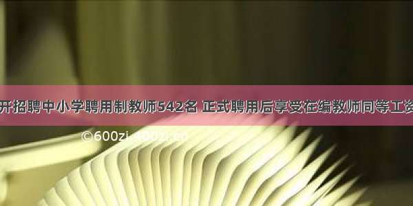 兰州市公开招聘中小学聘用制教师542名 正式聘用后享受在编教师同等工资福利待遇